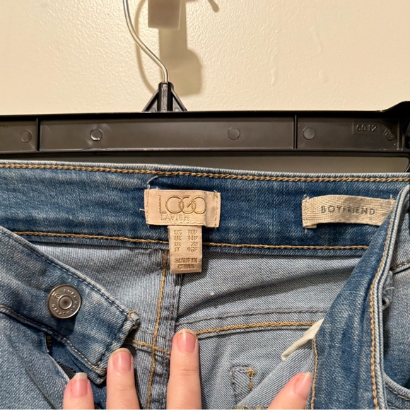 LOGO Lavish Indigo Slim Patchwork Boyfriend Jeans - Picture 2 of 9